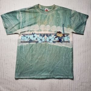 VTG Flawed Looney Tunes T Shirt Hawaiian Warner Bros 1998 Freeze Large 90s